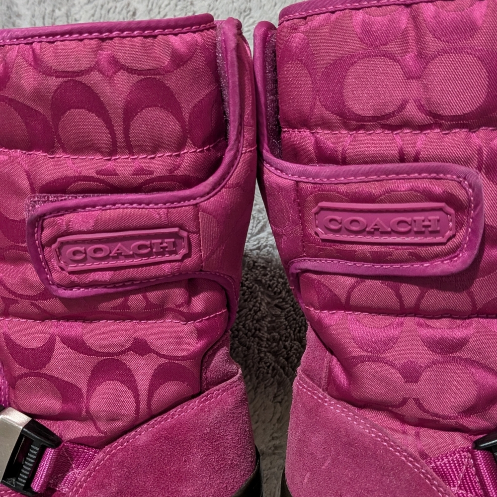Coach Women's Magenta Winter Boots Sandi Size 8 1/2 - Picture 5 of 13